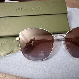 Longchamp Gold and Brown Sunglasses